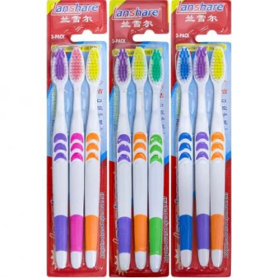 Набір зубних щіток Lanshare 19см на блістері 3шт S693