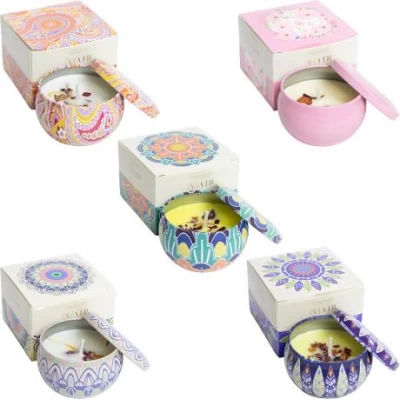 Свічка 60г ароматизована BC64-1-280 у залізній баночці 7127-9