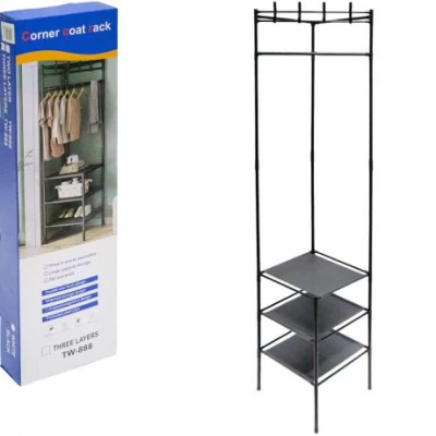Стійка-вішалка для одягу та взуття 188*40*40см кутоваTW-888 Стійка-вішалка для одягу та взуття 188*40*40см кутоваTW-888
