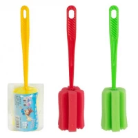 Губка для миття пляшок 24см на довгій пластиковій ручці 0035