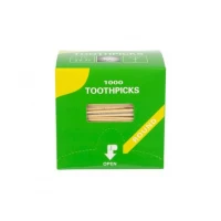 Зубочистки бамбукові 65мм в целофані 1000шт картонна упаковка 849
