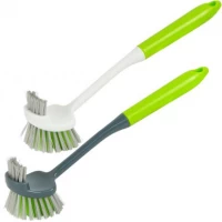 Щітка господарська 27*4,5см двостороння з довгою пластиковою ручкою 3558-A