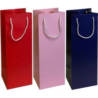 Пакет кольоровий Пляшка 12х39х9 см однотонний 7014