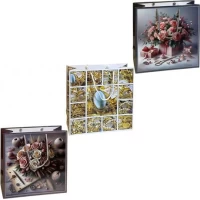 Пакет кольоровий квадрат МИКС 24х24х10 см 4038