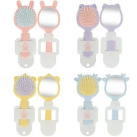 Гребінець дитячий Звірята масажний з дзеркалом 916