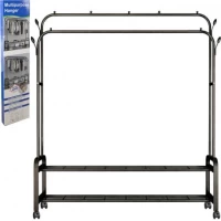 Стійка-вішалка 110*57*159см для одягу та взуття, подвійна TW 602-2