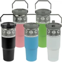 Термостакан 900 мл з нержавіючої сталі з ручкою та трубочкою B25-14