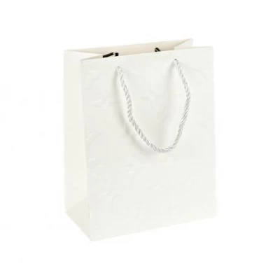 Пакет подарунковий 26х32х12см з тисненням WHITE HL-1860