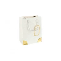 Пакет подарунковий 12х15х7см з тисненням та золотим декором WHITE HL-1874 Пакет подарунковий 12х15х7см з тисненням та золотим декором WHITE HL-1874