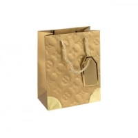 Пакет подарунковий 18х23х10см з тисненням та золотим декором GOLD HL-1880
