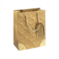 Пакет подарунковий 26х32х12см з тисненням та золотим декором GOLD HL-1881