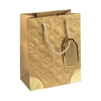 Пакет подарунковий 31х42х12см з тисненням та золотим декором GOLD HL-1882