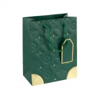 Пакет подарунковий 26х32х12см з тисненням та золотим декором GREEN HL-1886 Пакет подарунковий 26х32х12см з тисненням та золотим декором GREEN HL-1886