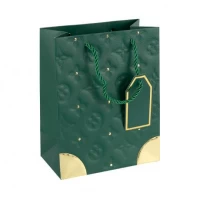 Пакет подарунковий 31х42х12см з тисненням та золотим декором GREEN HL-1887