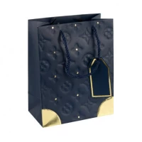 Пакет подарунковий 31х42х12см з тисненням та золотим декором DARK BLUE HL-1892 Пакет подарунковий 31х42х12см з тисненням та золотим декором DARK BLUE HL-1892