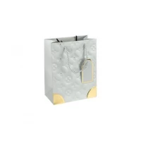 Пакет подарунковий 12х15х7см з тисненням та золотим декором SILVER HL-1894