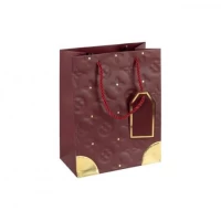 Пакет подарунковий 18х23х10см з тисненням та золотим декором JUJUBE RED HL-1900