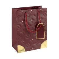 Пакет подарунковий 31х42х12см з тисненням та золотим декором JUJUBE RED HL-1902