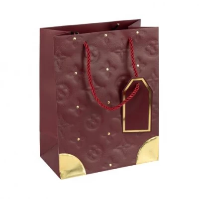 Пакет подарунковий 31х42х12см з тисненням та золотим декором JUJUBE RED HL-1902