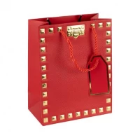 Пакет подарунковий 31х42х12см із тисненням фольгою RED HL-1907