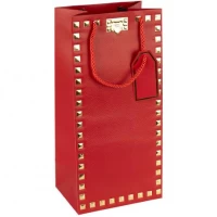 Пакет подарунковий 38х18х13см із тисненням фольгою Пляшка RED HL-1908