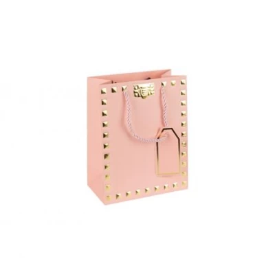 Пакет подарунковий 12х15х7см із тисненням фольгою PINK HL-1914