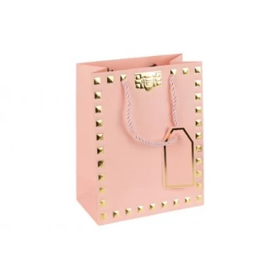 Пакет подарунковий 18х23х10см із тисненням фольгою PINK HL-1915