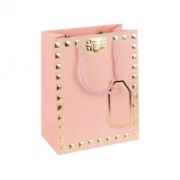 Пакет подарунковий 26х32х12см із тисненням фольгою PINK HL-1916