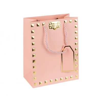 Пакет подарунковий 26х32х12см із тисненням фольгою PINK HL-1916