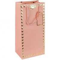 Пакет подарунковий 38х18х13см із тисненням фольгою Пляшка PINK HL-1918 Пакет подарунковий 38х18х13см із тисненням фольгою Пляшка PINK HL-1918