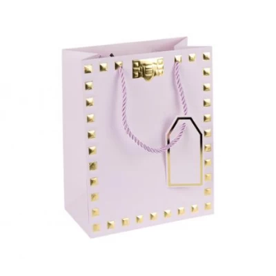 Пакет подарунковий 26х32х12см із тисненням фольгою LIGHT PURPLE HL-1921