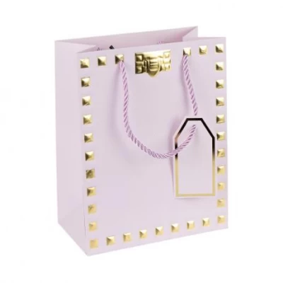 Пакет подарунковий 31х42х12см із тисненням фольгою LIGHT PURPLE HL-1922