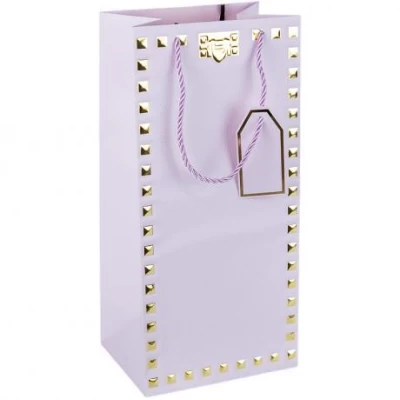 Пакет подарунковий38х18х13см із тисненням фольгою Пляшка LIGHT PURPLE HL-1923
