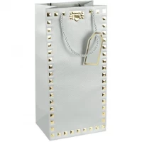 Пакет подарунковий 38х18х13см із тисненням фольгою Пляшка SILVER HL-1933