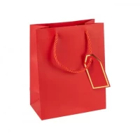 Пакет подарунковий 26х32х12см однотонний RED HL-1971