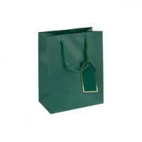 Пакет подарунковий 18х23х10см однотонний DARK GREEN HL-1979