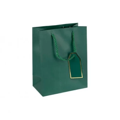 Пакет подарунковий 18х23х10см однотонний DARK GREEN HL-1979