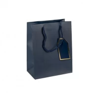 Пакет подарунковий 18х23х10см однотонний DARK BLUE HL-1988