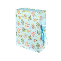 Подарункова коробка 33×25×12 см зі стрічкою та принтом BLUE HL-219