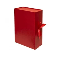 Подарункова коробка 33×25×12 см зі стрічкою та принтом RED HL-222
