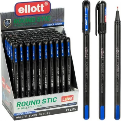 Ручка масляна Round Stic Ellott ET-1205-50 синя