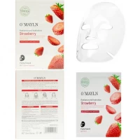 Набір масок тканинних 10шт зволожуючих для обличчя Полуниця PS-3603