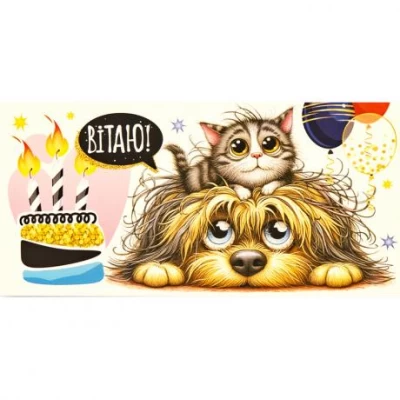 Конверт для грошей вітальний Вітаю! КВ 25-174