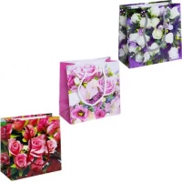 Пакет кольоровий чашка Квіти 16х16х7 см 2025