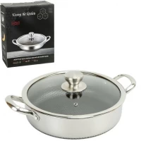 Сковорода - сотейник із нержавіючої сталі соти D28см L7,5см з кришкою 16749-31