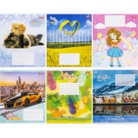 Тетрадь цветная 12 листов, клетка "Мечты" "mix"