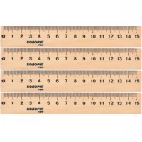 Лінійка 15 см, дерев'яна