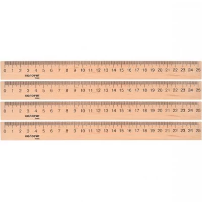Лінійка 25 см, дерев'яна