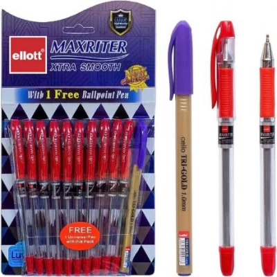 Ручка масляна MAXRITER Ellott CL727+1 червона