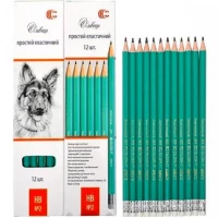 Олівець простий еластичний з гумкою НВ№2 С CR655